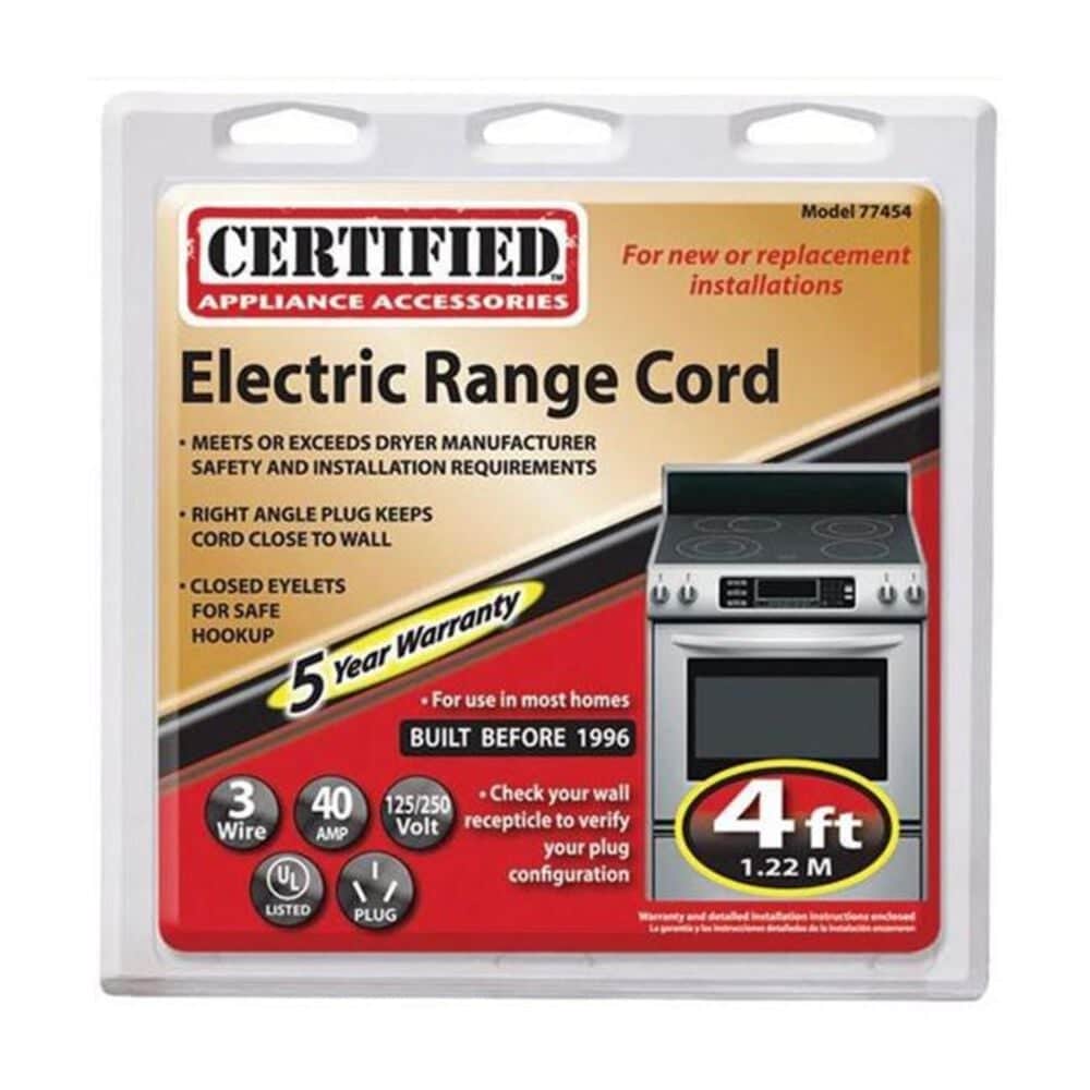 3-Prong Range Cord &#40;40-Amp&#41; - 4 Ft., , large
