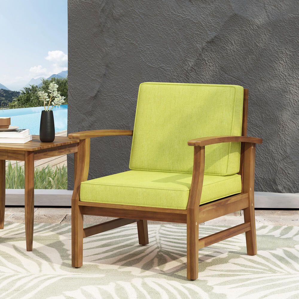 Hearth and Haven Perla Patio Club Chair with Cushions in Green, , large