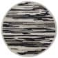 L&R Resources Sinuous Distressed Cabin Camouflage 6" Round Black and Gray Area Rug, , large
