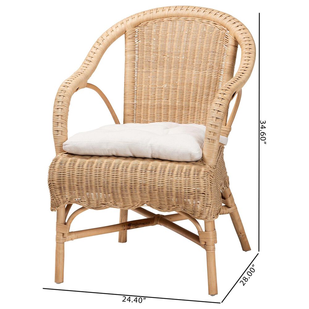 Baxton Studio Reinu Arm Chair in Natural, , large