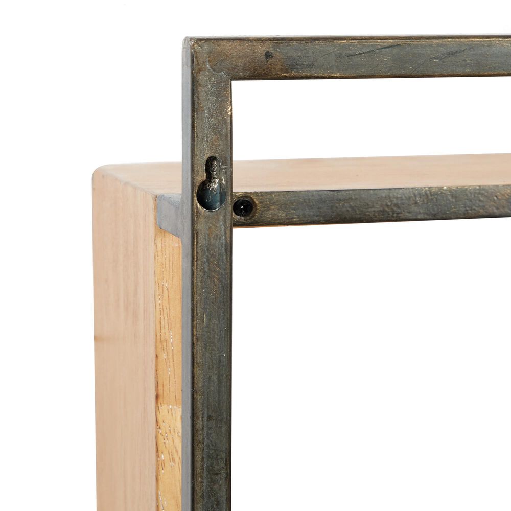 Maple and Jade 24&quot; x 35&quot; Wall Shelf in Natural Brown and Black, , large