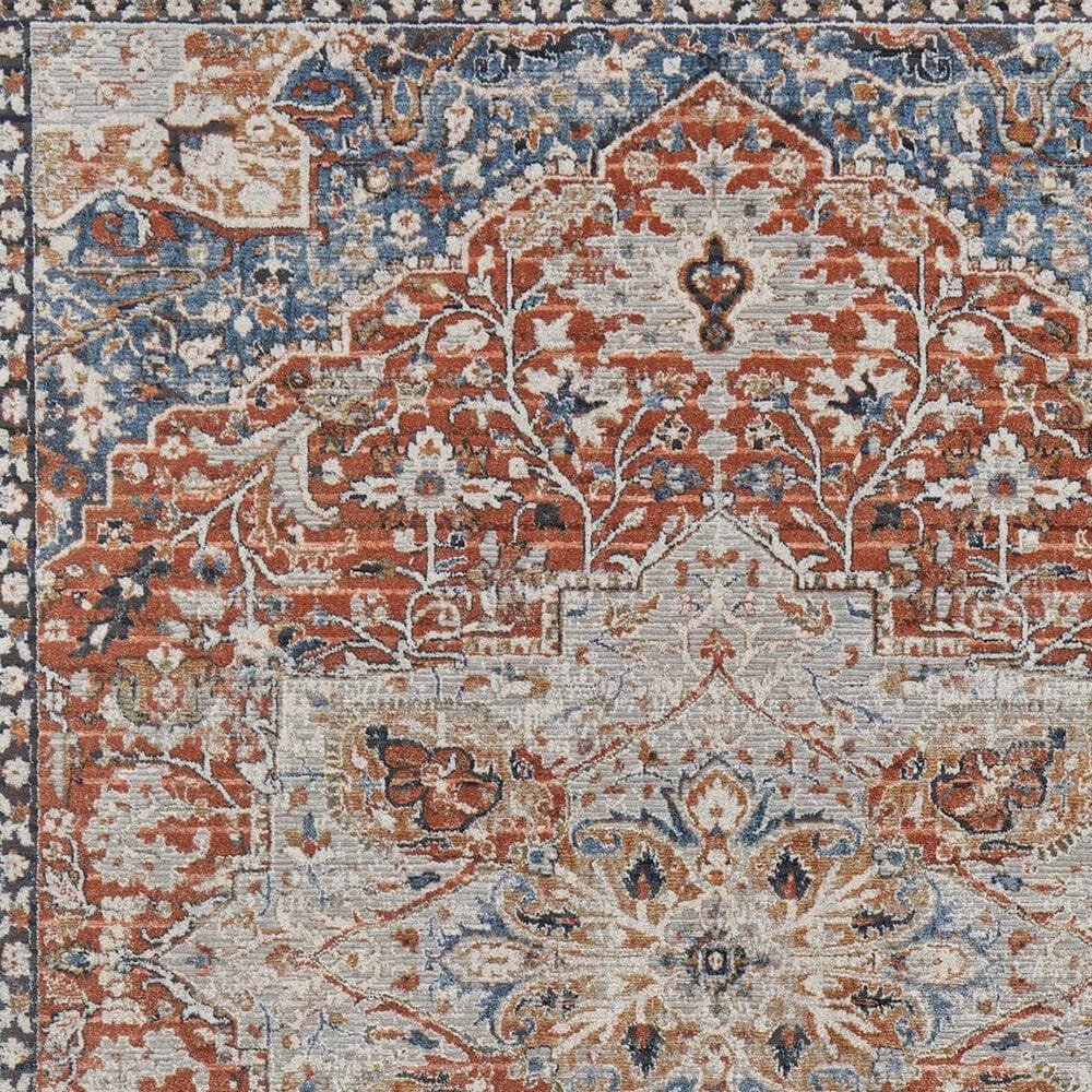 Feizy Kaia 3&#39; x 5&#39; Red and Blue Area Rug, , large