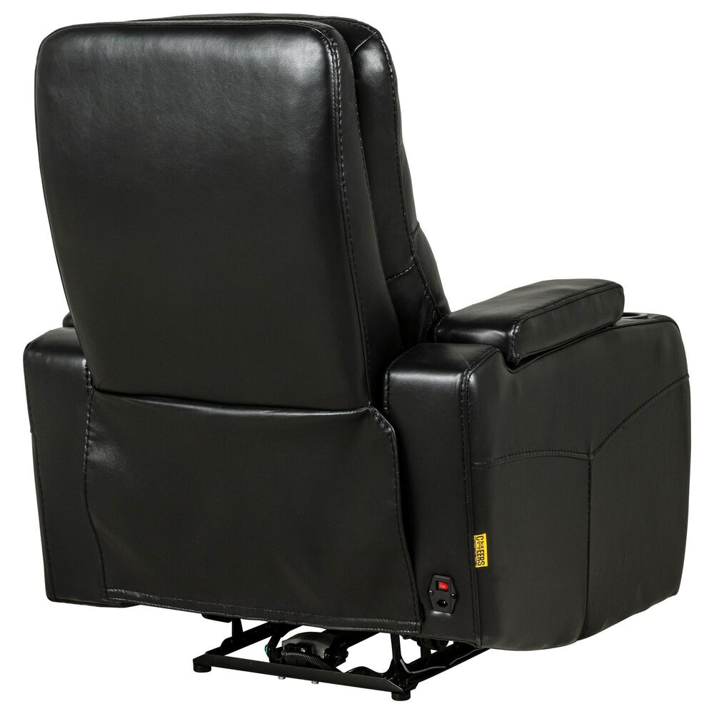 Oxford Furniture Power Home Theater Recliner with Power Headrest in Bolero Black, , large