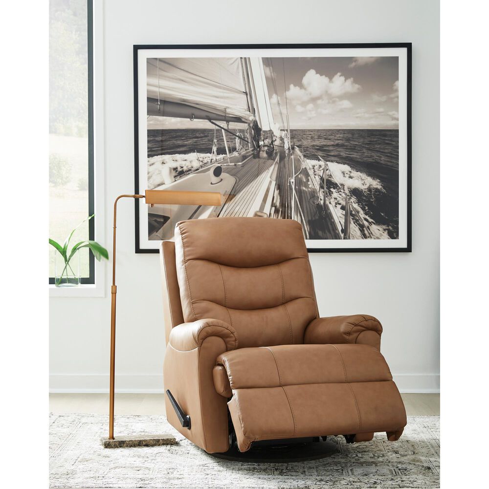 Kelsey Nosal Flynwood Manual Swivel Glider Recliner in Butternut, , large