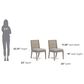 Homestyles Sustain Patio Dining Armless Chair with Gray Cushion in Stain Brown (Set of 2), , large