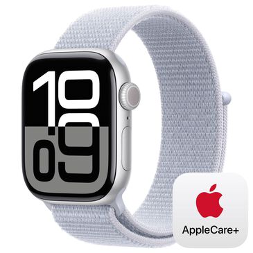 Apple Watch Series 10 GPS + Cellular 42mm Silver Aluminum Case with Blue Cloud Sport Loop, , large