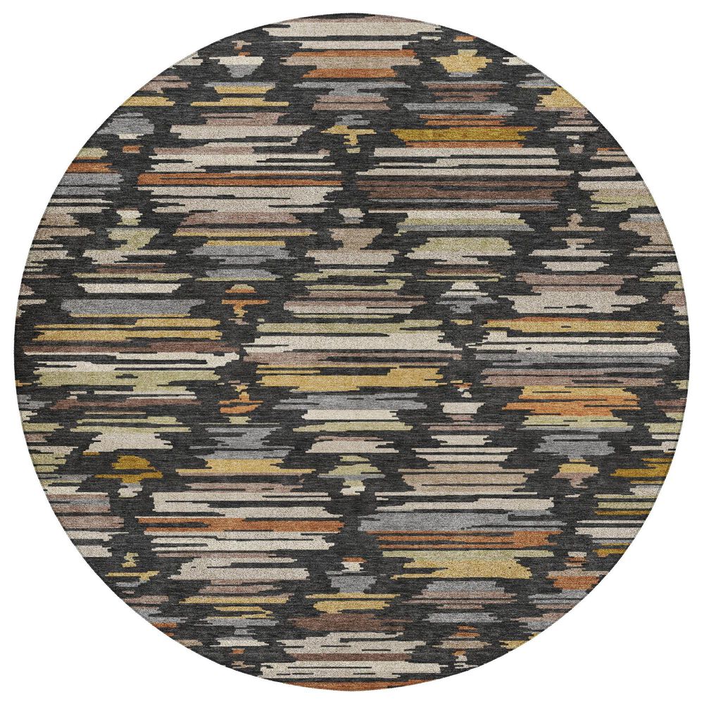 Dalyn Rug Company Kenner KN2 Black 8" Round Area Rug, , large