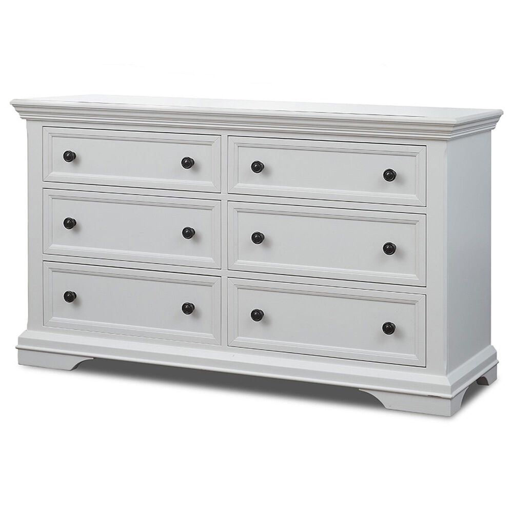 Sorelle Portico 6-Drawer Double Dresser in White, , large