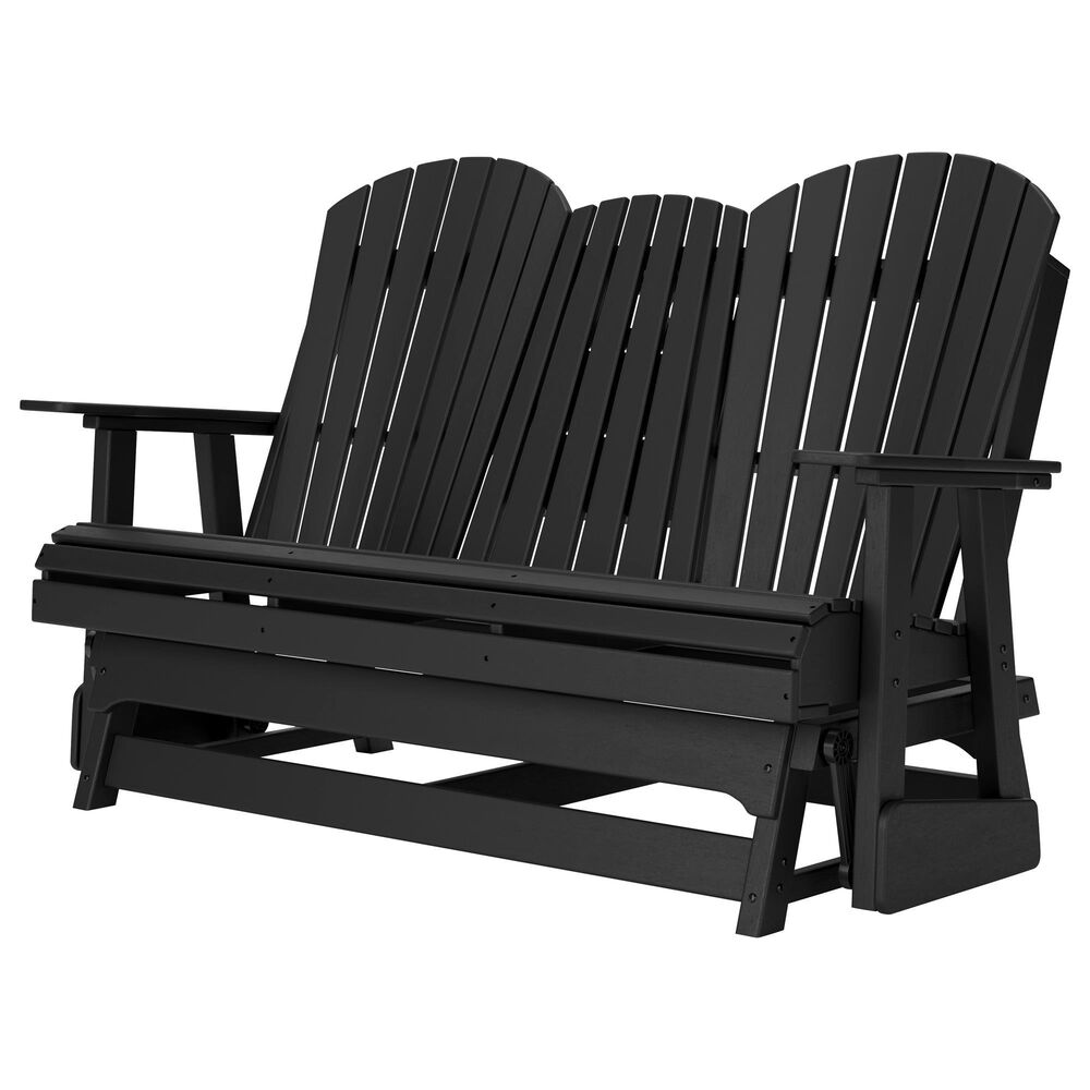 Ashley Hyland Wave Patio Glider Loveseat in Black, , large