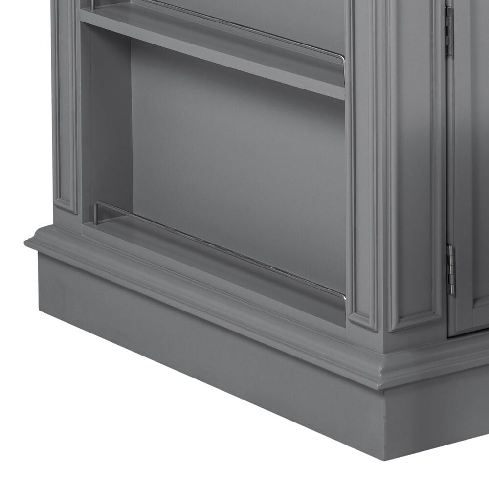 Linden Boulevard Penda Kitchen Island with 2 Stools in Gray, , large