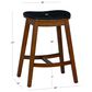 Linon Home Decor Culver Counter Stool with Black Cushion in Brown (Set of 2), , large