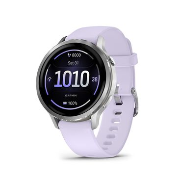 Garmin Venu 4  41 mm Silver with Periwinkle Silicone Band, , large