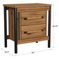 Hawthorne Furniture Norcross 2-Drawer Nightstand in Hickory and Black, , large