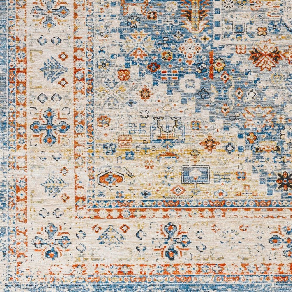 Surya Chicago CHG2309 6&#39;7&quot; Round Blue, Light Beige, Mustard, Slate, Burnt Orange, Light Grey Area Rug, , large