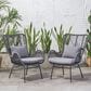 Hearth and Haven Tapscott Patio Club Chair with Dark Gray Cushion in Grey (Set of 2), , large