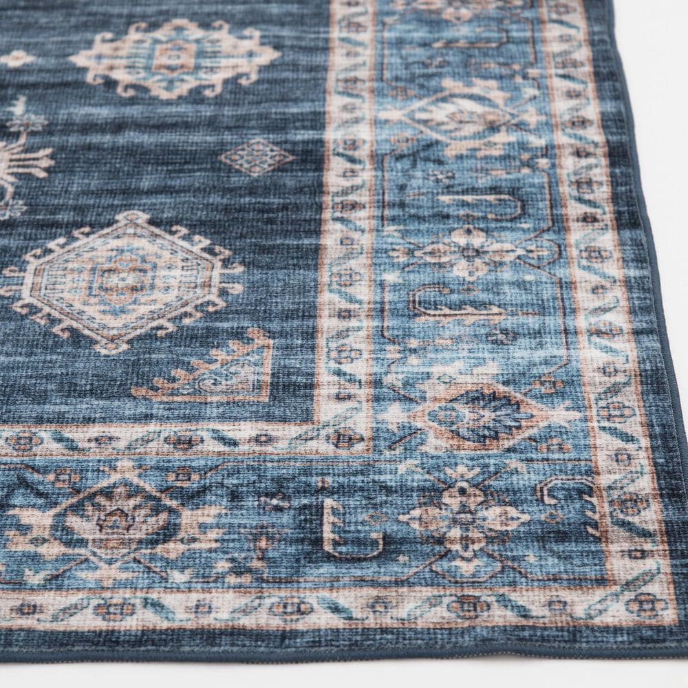 Central Oriental Rugease Raquel Navy and Light Blue 5' x 7' Area Rug, , large