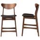Baxton Studio Latina Counter Stool with Black Cushion in Walnut (Set of 2), , large