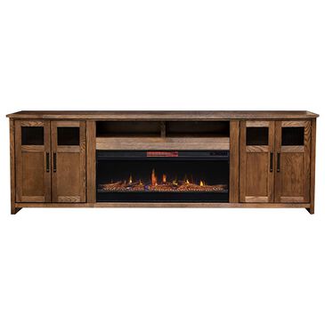 Endress International Maison 98" Super Fireplace Console in Bourbon Oak, , large