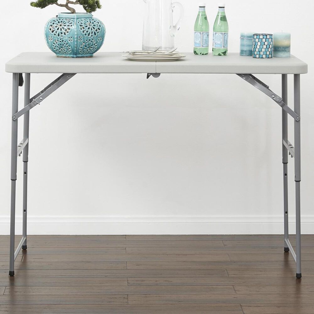 OSP Home 4" Adjustable Folding Multi-Purpose Table in Light Grey, , large