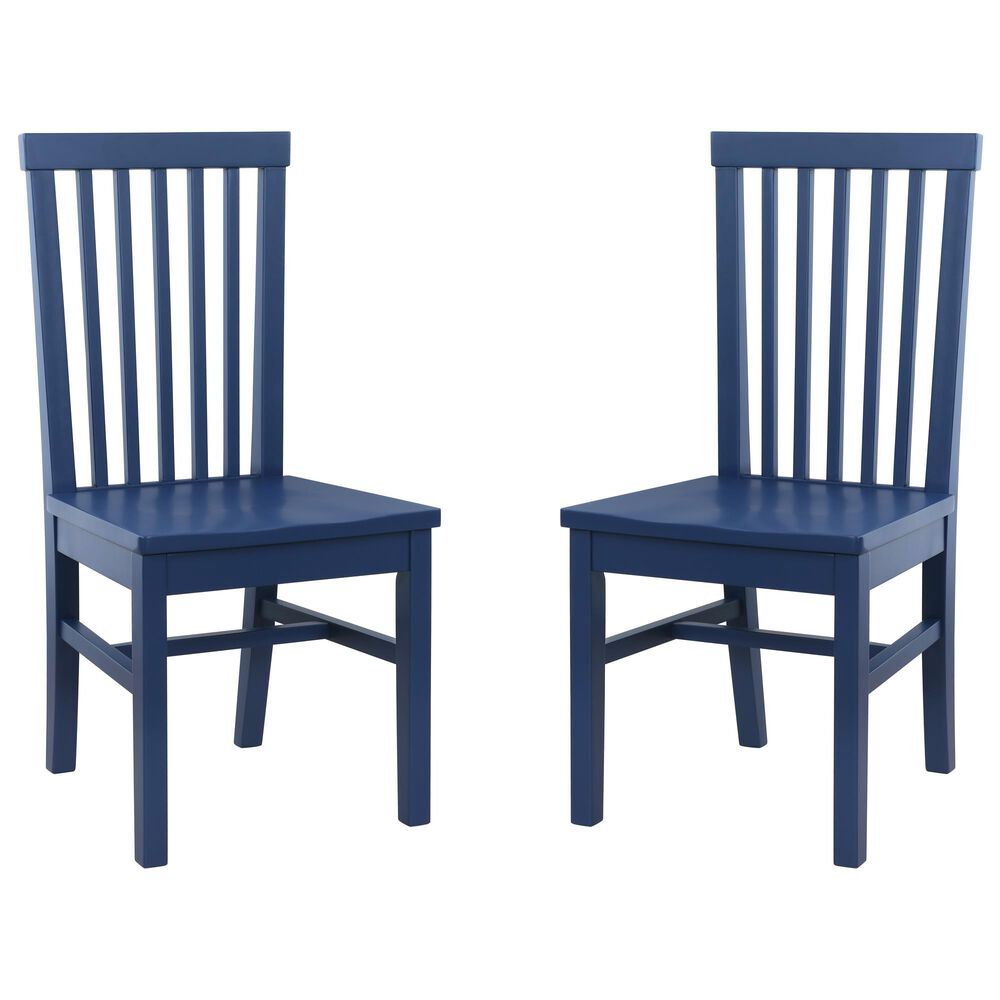 Linon Home Decor Percival Side Chair in Navy Blue (Set of 2), , large