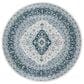 Safavieh Isabella 6"7" Round Cream and Dark Blue Area Rug, , large