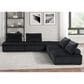HOMLUX Anna B 5-Piece Stationary Sectional Sofa in Black Velvet, , large