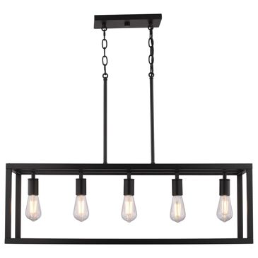 Vaxcel Pratt 5-Light Linear Chandelier in Matte Black, , large