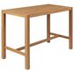 HOMLUX 5-Piece Patio Bar Set with 52" Rectangular Light Teak Table in Beige, , large