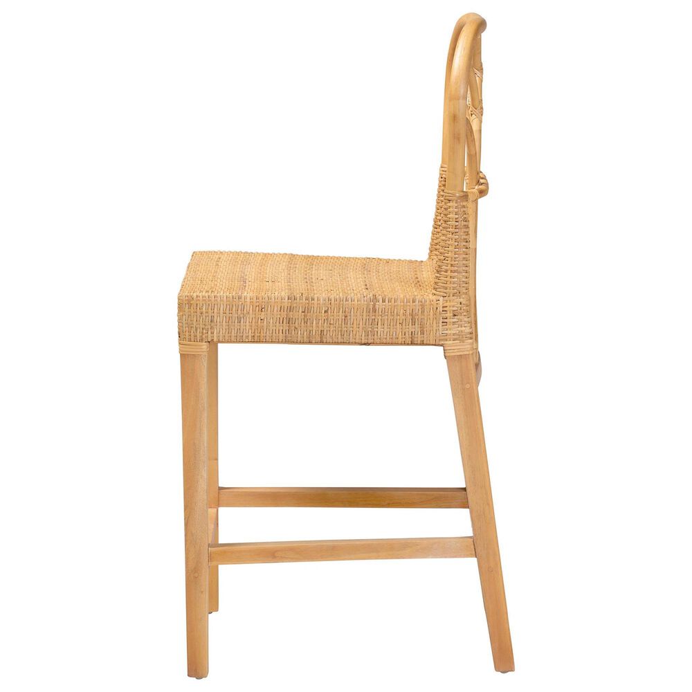 Baxton Studio Monaco Counter Stool in Natural Brown and Light Honey, , large