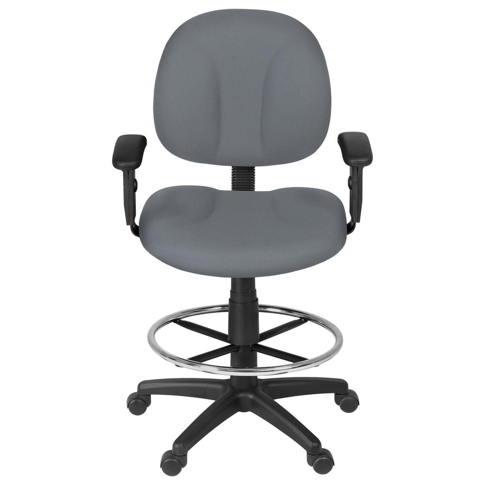 Regency Global Sourcing Comfort Series Swivel Computer Task Chair with Adjustable Arms and Drafting Kit in Grey, , large