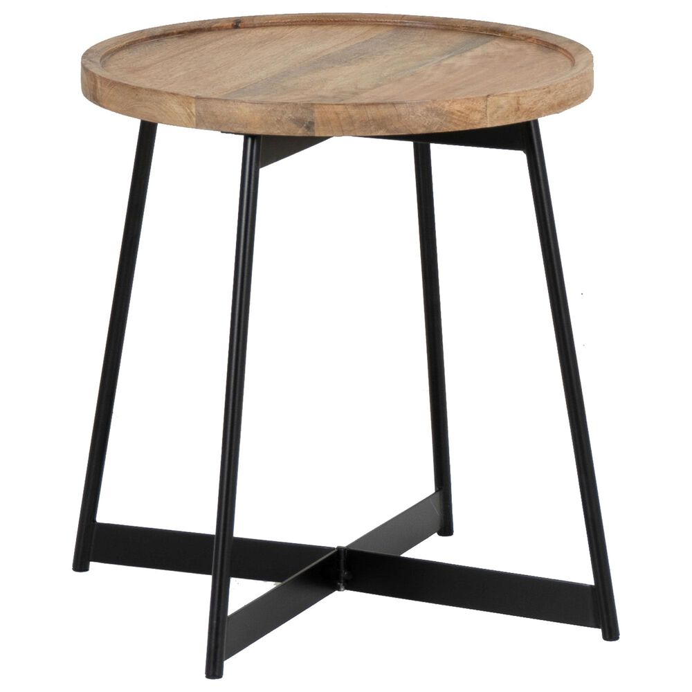 Linon Home Decor Evanston Side Table in Natural and Black, , large