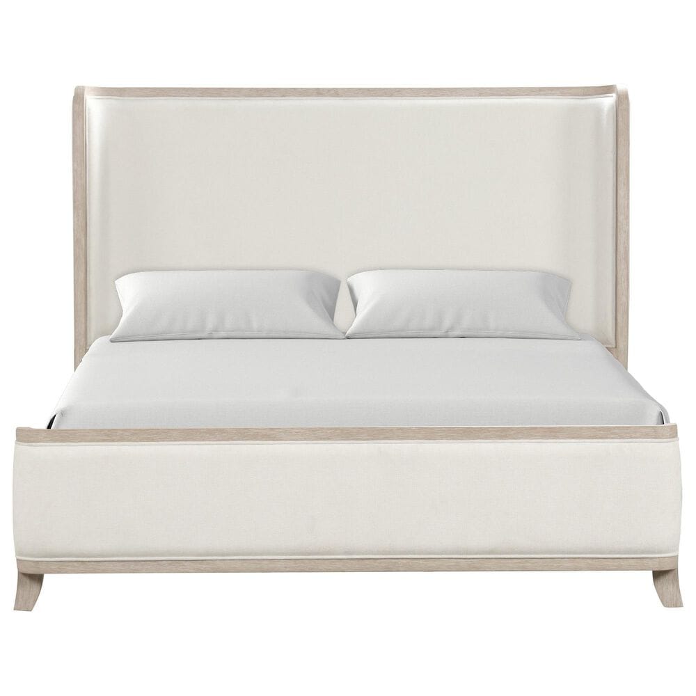 Furniture of America Candra Queen Upholstered Panel Bed in Natural Oak, , large
