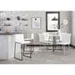 Lumisource Mason Swivel Side Chair with White Upholstered in Brushed Stainless Steel (Set of 2), , large