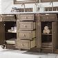 James Martin Vanities Bristol 60" Double Bathroom Vanity in Whitewashed Walnut with 3 cm Carrara White Marble Top and Rectangular Sinks, , large