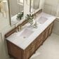 James Martin Vanities Lorelai 72"Double Vanity in Mid-Century Walnut with 3 cm Arctic Fall Solid Surface Top, , large