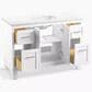 Kohler Quo 48" Single Bathroom Vanity in White with 3 cm Pure White Quartz Top and Oval Sink, , large