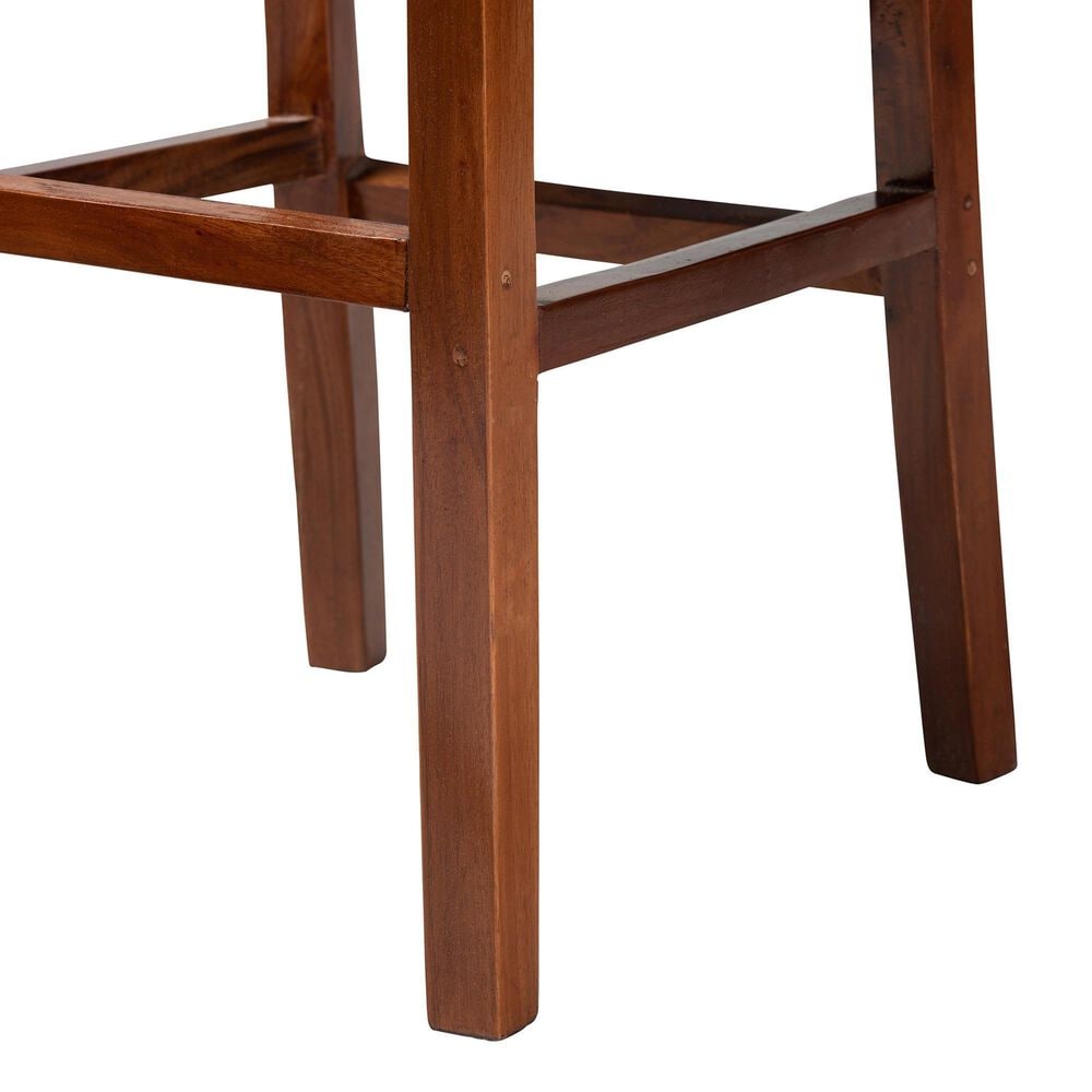 Baxton Studio Racquel Bar Stool in Natural and Walnut Brown, , large