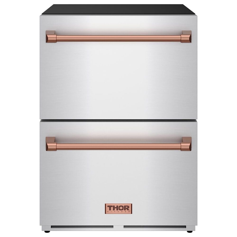 Thor Kitchen Gordon Ramsay 5.4 Cu. Ft. Undercounter Drawer Freezer with Rose Gold Handle Kit in Stainless Steel, , large