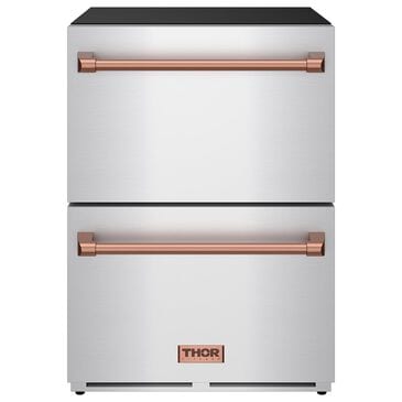 Thor Kitchen Gordon Ramsay 5.4 Cu. Ft. Undercounter Drawer Freezer with Rose Gold Handle Kit in Stainless Steel, , large