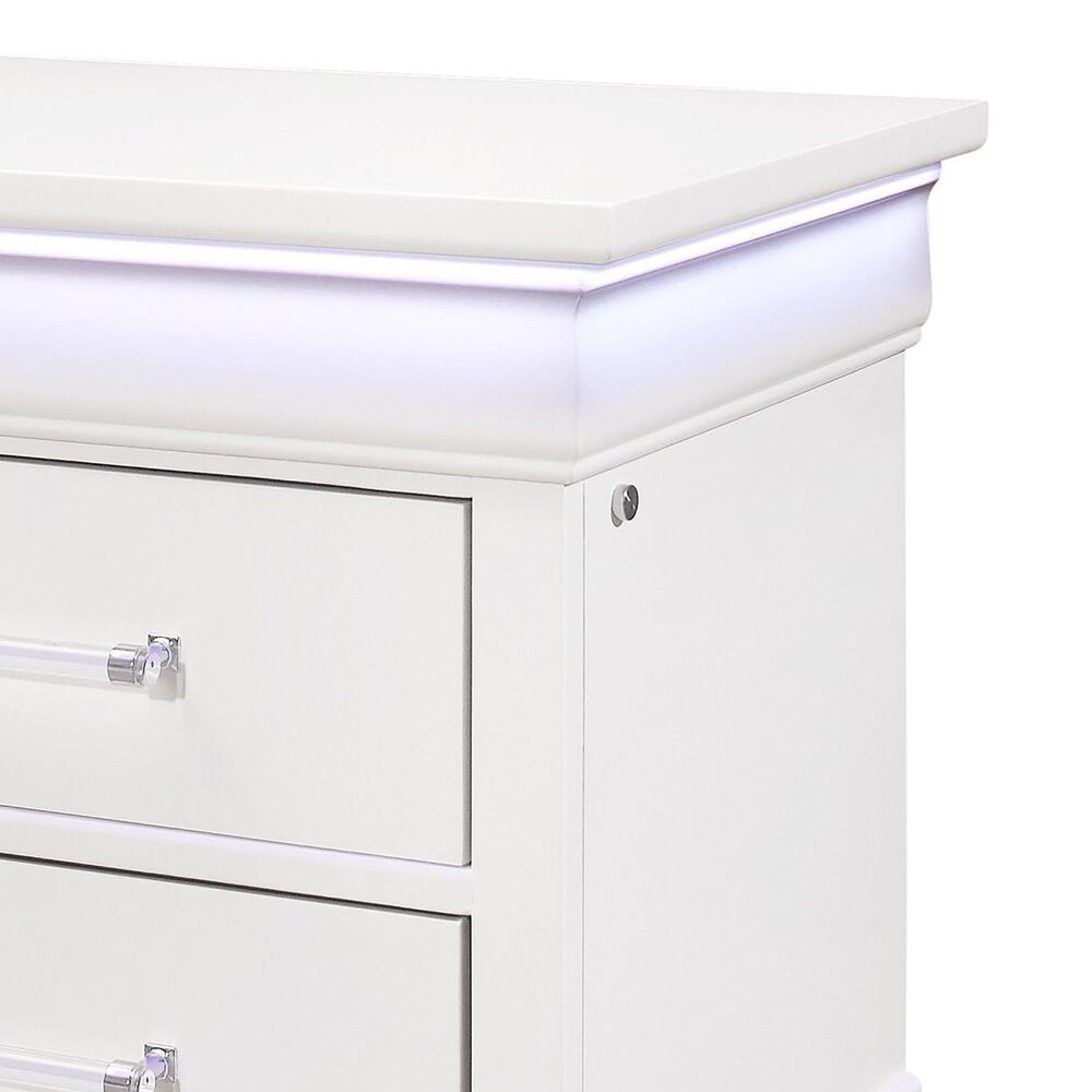 Global Furniture USA Charlie 2-Drawer Nightstand in White, , large