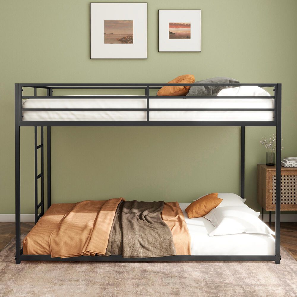 Hearth and Haven Adam Full over Full Bunk Bed in Black, , large