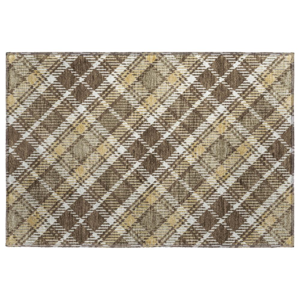 Dalyn Rug Company Soft Essentials Plaid Chocolate 2"6" x 3"10" Indoor/Outdoor Area Rug, , large