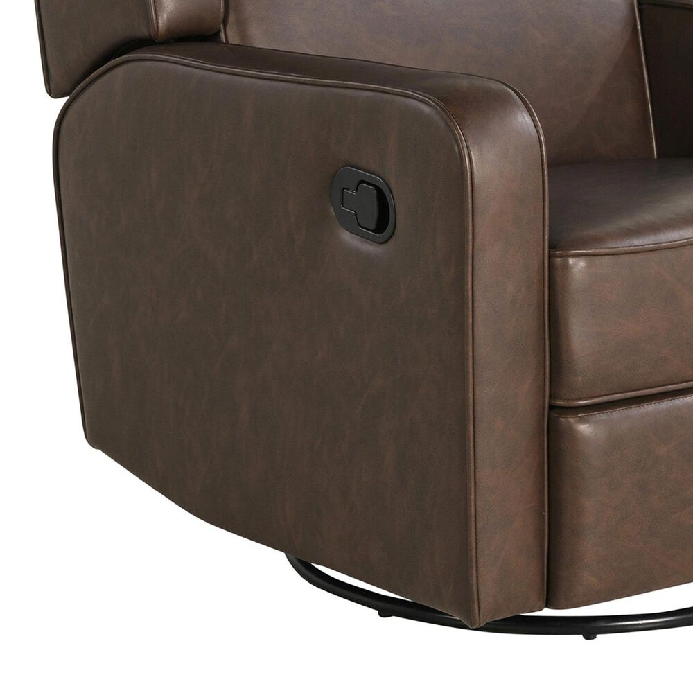 Lifestyle Solutions Emerson Manual Swivel Rocker Recliner in Brown, , large