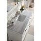 James Martin Vanities Brookfield 48" Single Bathroom Vanity in Bright White with 3 cm Arctic Fall Solid Surface Top and Rectangle Sink, , large