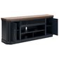 Ashley Landocken 84" Extra Large TV Stand in Light Brown and Dark Sate Blue, , large