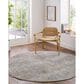 Surya Brunswick Cream, Light Gray, Charcoal, Light Brown, Mustard and Medium Brown 7"10" Round Area Rug, , large
