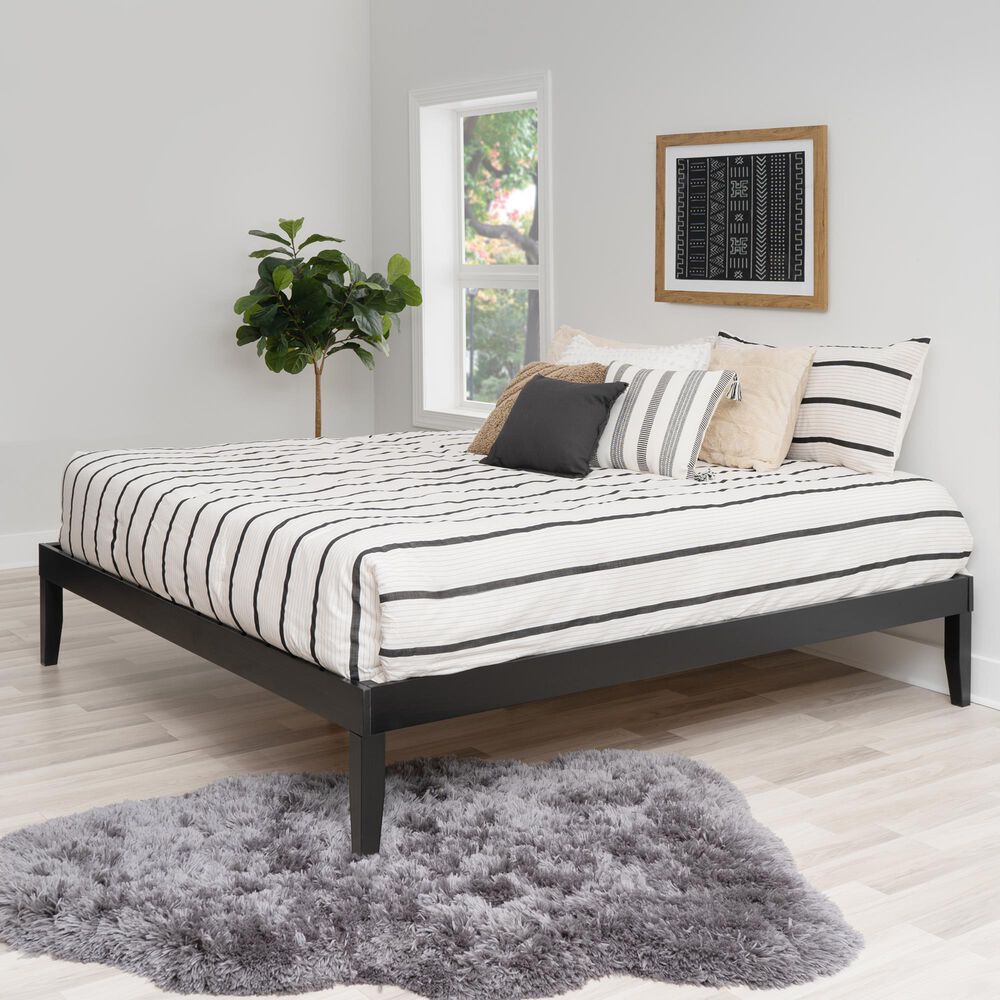 Linon Home Decor Polly King Platform Bed in Bold Black, , large