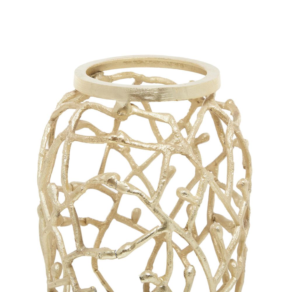 Maple and Jade 23&quot; Cutout Coral Decorative Vase in Satin Gold, , large