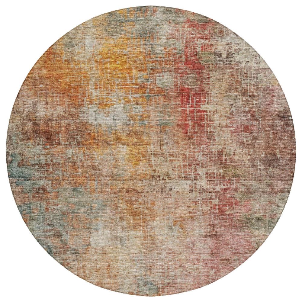 Dalyn Rug Company Nouveau NV21 8" Round Tan Indoor/Outdoor Area Rug, , large