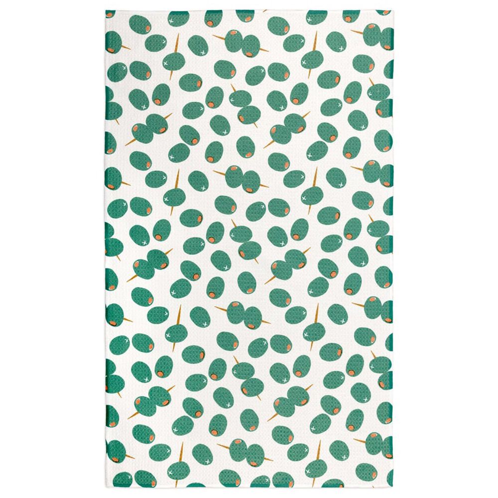 MuKitchen Vibe Dish Towel in Olive Twist and Orange, , large